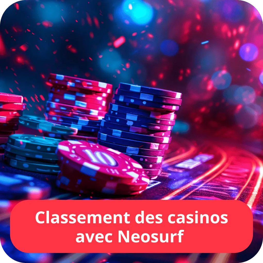 Classement des casinos avec Neosurf 